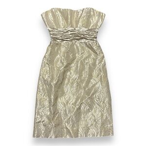 Vintage Y2K Nicole Miller Gold Metallic Strapless Women’s Size 4 Prom Formal